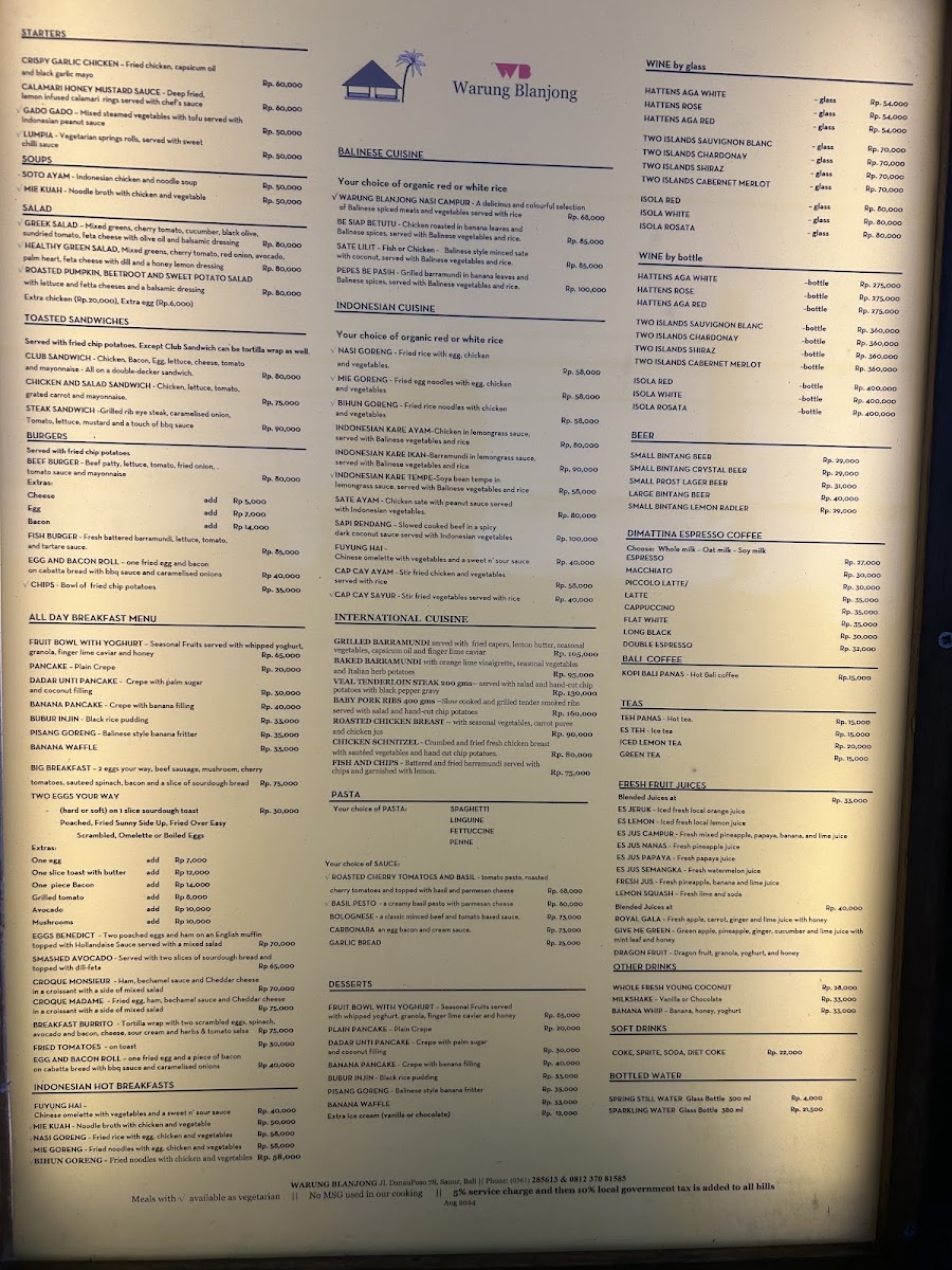 Warung Blanjong Menu - Image 1